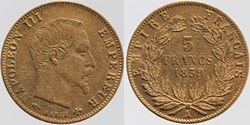 F-501 - Second Empire - 5 francs - 1859 A