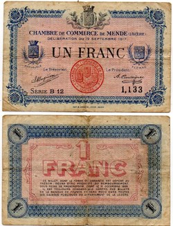1 franc C.C.M. - Série B12