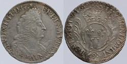 Dy 1521a - Louis XIV - Demi écu - 1694, Rennes