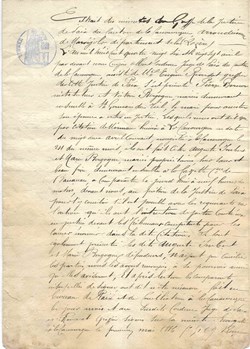 1890 - Extrait des minutes des greffes, la Canourgue