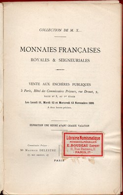 1895 - Vente collection M. X...
