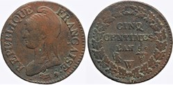 F-115 - Directoire - 5 centimes - AN 5 Lille