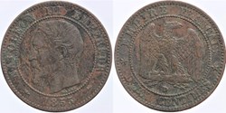 F-107 - Second Empire - 2 centimes - 1855 D chien