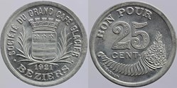 34 - Beziers - Grand Café Glacier - 25 centimes
