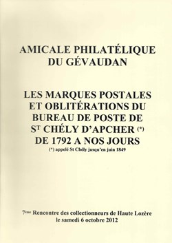 2012 - Les marques postales de St Chély d'Apcher