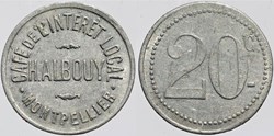 34 - Montpellier - Café de l'intérêt local - 20 centimes