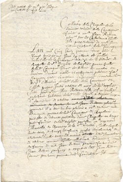 1542 - Copie, concerne la chapelle de la trinité de l'église de la Canourgue