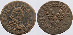 Dy 1362 - Louis XIII - Double tournois - 1626 Villeneuve
