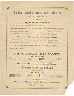 1896 - Distribution des prix et programme