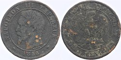 F-107 - Second Empire - 2 centimes - 1855 A chien