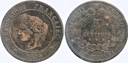 F-118 - Troisième République - Cérès - 5 c. - 1874 K