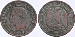 F-107 - Second Empire - 2 centimes - 1855 B chien