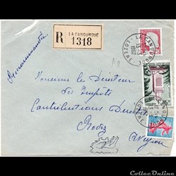 1962 - Cachets type A8 sur recommandé