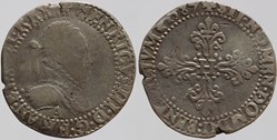 Dy 1131b - Henri III - Demi franc - 1587, Paris