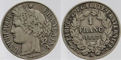 F-216 - Troisième République - Cérès - 1 f. - 1887 A