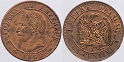 F-103 - Second Empire - 1 centime - 1862 A