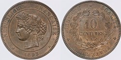 F-135 - Troisième République - Cérès - 10 c. - 1893 A