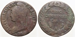 F-114 - Directoire - 5 centimes - AN 5 Paris