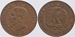 F-107 - Second Empire - 2 centimes - 1854 D