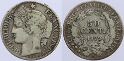 F-189 - Troisième République - Cérès - 50 c. - 1872 K