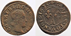 Ardennes - Charles II - Denier tournois - 1653