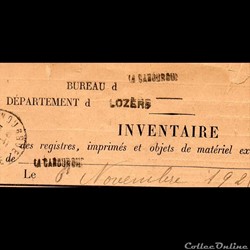 1925 - Inventaire, bureau de la Canourgue