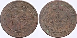 F-118 - Troisième République - Cérès - 5 c. - 1875 A