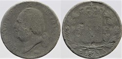 F-309 - Louis XVIII - 5 francs - 1823 Paris, fausse