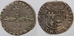 Dy 1240 - Henri IV - Quart d'écu - 1604, Morlaàs