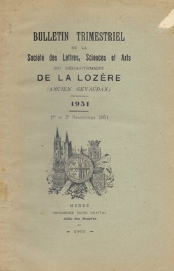 1951 - Bulletin de la Société des Lettres de la Lozère