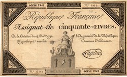 Assignat de 50 livres - 14 décembre 1792