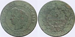 F-118 - Troisième République - Cérès - 5 c. - 1875 K
