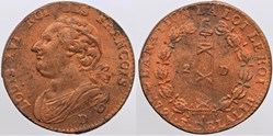 R-34 - Louis XVI - 12 deniers - 1791, Lyon