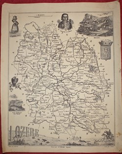 Carte géographique de la Lozère