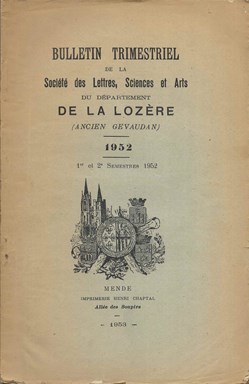 1952 - Bulletin de la Société des Lettres de la Lozère