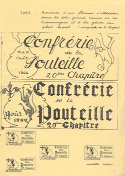 1992 - Confrérie de la Pouteille, projet.