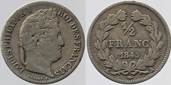 F-182 - Louis Philippe I - 1/2 franc - 1845 A