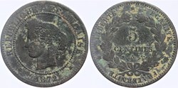 F-118 - Troisième République - Cérès - 5 c. - 1872 A