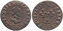 Dy 1359 - Louis XIII - Denier tournois - 1617, Villeneuve