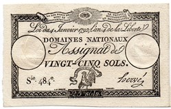 Assignat de 25 sols - 4 janvier 1792