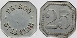 75 - Paris - Prison St Lazare - 25 centimes