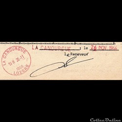 1966 - Cachets type A5 rouge sur document