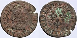Dy 1362 - Louis XIII - Double tournois - 1617 Villeneuve