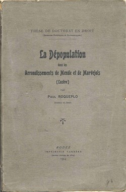 1914 - La dépopulation dans les arrondissements de Mende et Marvejols