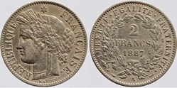 F-265 - Troisième République - Cérès - 2 f. - 1887 A