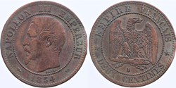F-107 - Second Empire - 2 centimes - 1854 B
