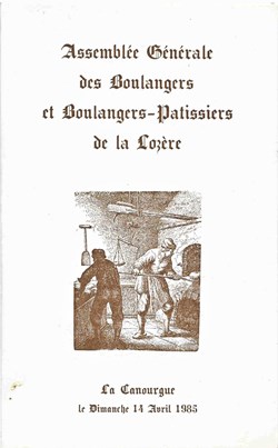 1985 - Menu assemblée de boulangers