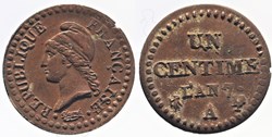 F-100 - Directoire - 1 centime - L'AN 7 A