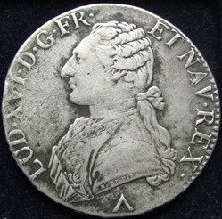 Ecu Louis XVI 1775 W Lille - Différent Demi-lys