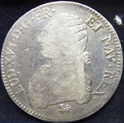 Ecu Louis XVI 1791 A Paris - 2ème semestre - Différent léopard - A pointé